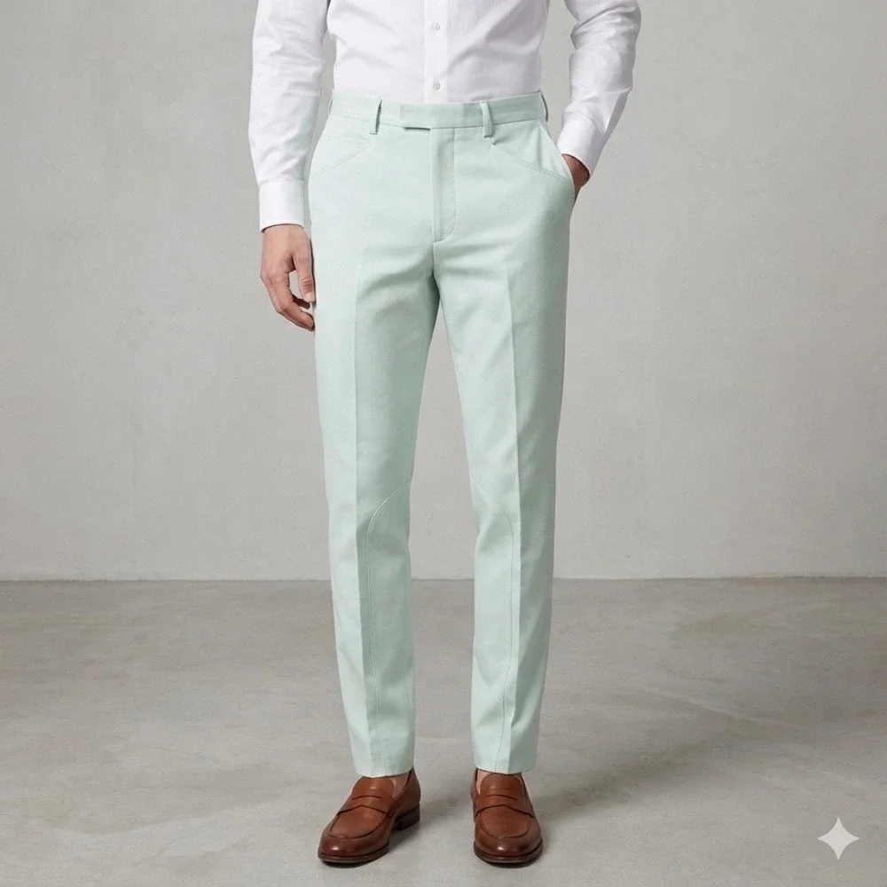Lacoste Vintage Equestrian Pants Mens‎ 32x29 Mint Green Saddle Patch Chinos